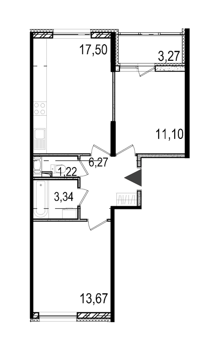 Двухкомнатная квартира в SetlCity: площадь 52.6 м2 , этаж: 12 – купить в Санкт-Петербурге